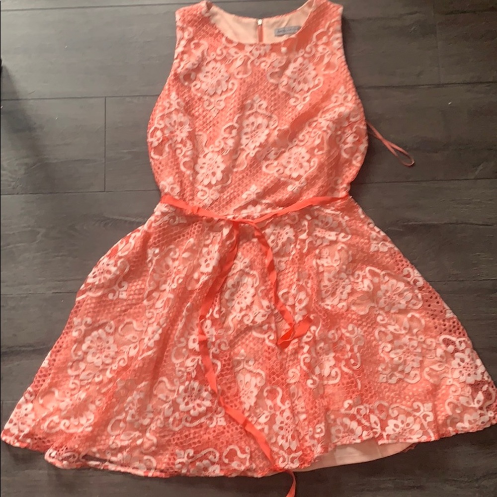 Coral/pink floral dress